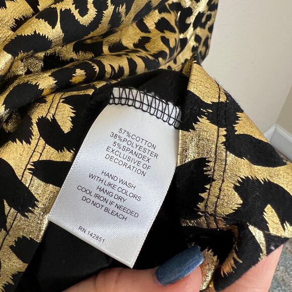 Rebecca Malone Gold Leopard Pattern Top Large - Picture 8 of 10